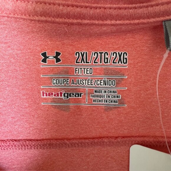 NWT Women's Under Armour Short Sleeve Polo Shirt Top, Coral, 2XL - Picture 3 of 7